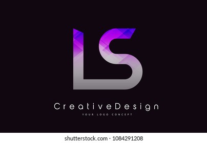 LS Letter Logo Design in Purple Texture Colors. Creative Modern Letters Vector Icon Logo Illustration.
