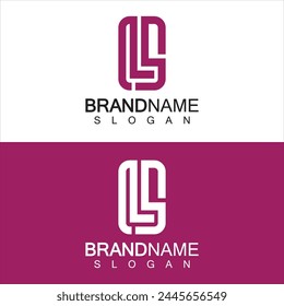 LS Letter Logo Design Vector de Plantilla en forma cuadrada