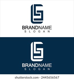 LS Letter Logo Design Template Vector in square shape