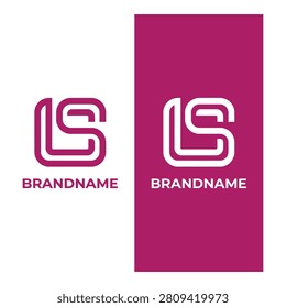 LS logo design with brandname text on white background business template icon