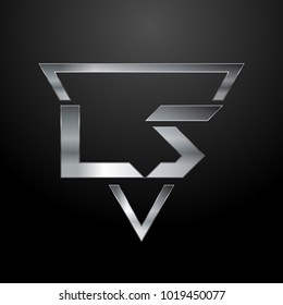 LS Logo, Metal Logo, Silver Logo, Monogram, Polygon