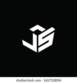 LS logo monogram with emblem style ribbon design template