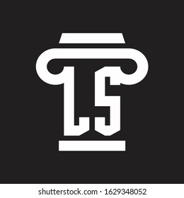 LS Logo monogram with pillar style design template