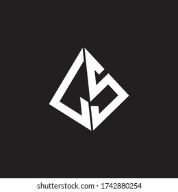 LS Logo monogram with standout triangle shape ribbon design template