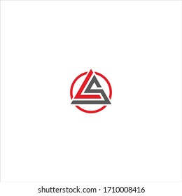LS o LSJ o SL exclusivo diseño de logotipo vectorial de estilo monograma con rojo y gris.