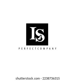 LS monogram vector logo within black box. Luxury logo for product, brand, media, company, jewelry, accessories, and business.