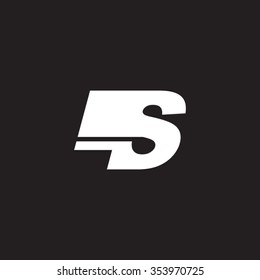 LS negative space letter logo black background