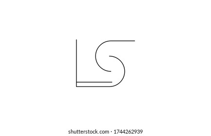 Plantilla de monograma del logotipo del vector abstracto LS SL