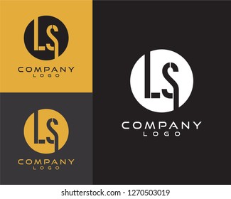 ls, sl letter logo design letter with circle shape 