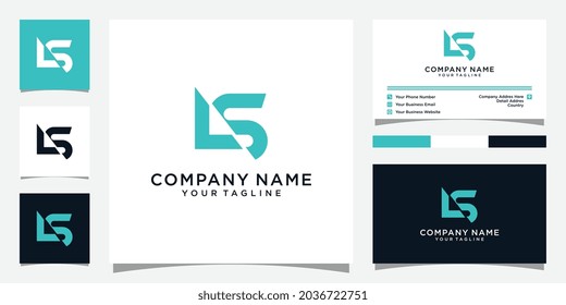 Plantilla vectorial de diseño de logotipo de letras LS o SL con diseño de tarjeta de visita.