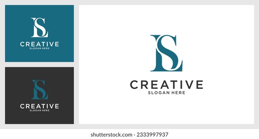 Logo-Design für LS- oder SL-Buchstaben, Vektorvorlage