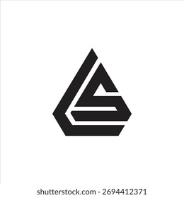 LS or SL letter logo design vector template, triangle shape.