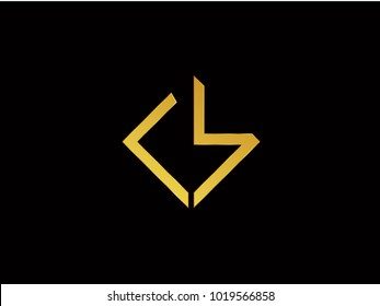 LS square shape Gold color logo
