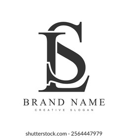 LS trendy logotype template. Initial letter l and s classic font style. Creative logo for company name or identity. Vector illustration.