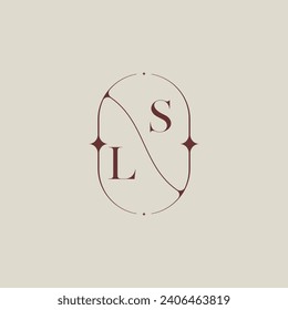 LS wedding classic in elegant monogram with high quality professional design that will print well