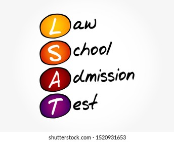 LSAT - Law School Admission Test Acronym, Education Concept Background