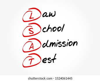 LSAT - Law School Admission Test acronym, education concept background