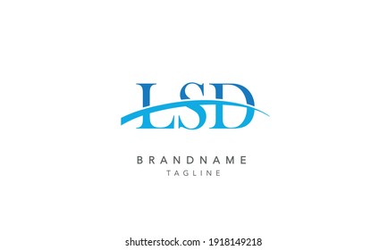 Alfabeto LSD swoosh inicial Resumen Icono Icono Icono Ilustración vectorial