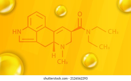 LSD-chemische Formel LSD 3D-Struktur mit realistischen chemischen Molekülen
