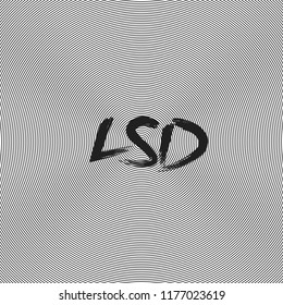 LSD drug on a psychedelic background,  vector illustration