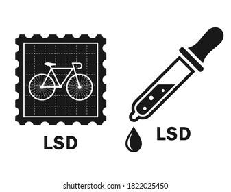 Lsd drugs vector icon on white background