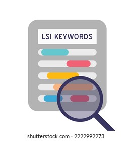 LSI Keywords (Latent Semantic Indexing) Vector Icon. Word Search Optimisation Concept.