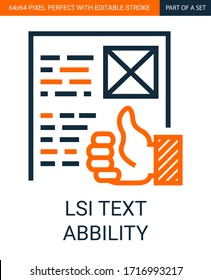 LSI Text Abbility Simple Outline Vector Colorful Icon.