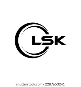 LSK letter logo design in illustration. Vector logo, calligraphy designs for logo, Poster, Invitation, etc.