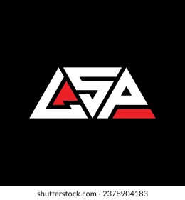 LSP triangle letter logo design with triangle shape. LSP triangle logo design monogram. LSP triangle vector logo template with red color. LSP triangular logo Simple, Elegant, and Luxurious design.