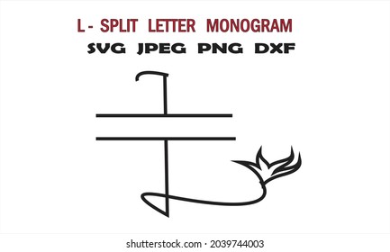 L-Split Letter Monogram SVG Font