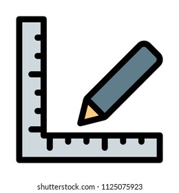 L-square ruler and pencil