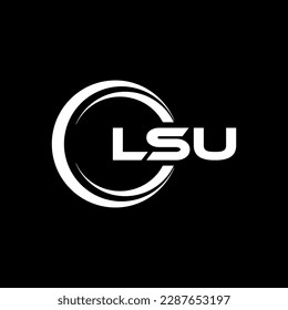 LSU letter logo design in illustration. Vector logo, calligraphy designs for logo, Poster, Invitation, etc.