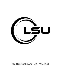 LSU letter logo design in illustration. Vector logo, calligraphy designs for logo, Poster, Invitation, etc.