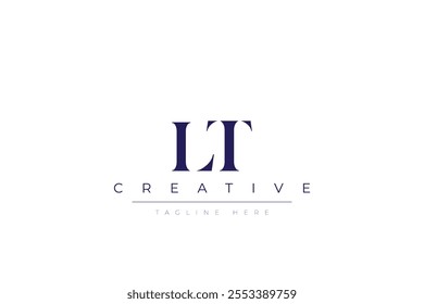 LT abstract minimalist letters Logo Monogram. It is a minimalist logo, this logo is made by combining two letters