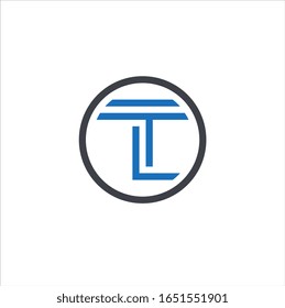 LT bold letter joint logo design vector technology template