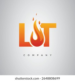 LT Creative Fire Letter Logo Design