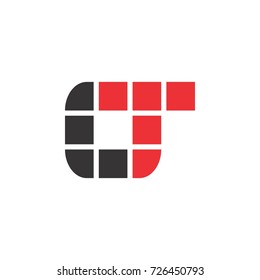 LT or CT letter logo design vector