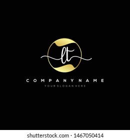 LT handwriting initial logo template vector.
