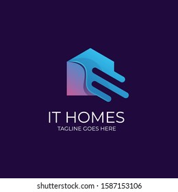 lT Home Illustration Vector Template.Suitable for Creative Industry, Multimedia, entertainment, Educations, Shop, and any related business