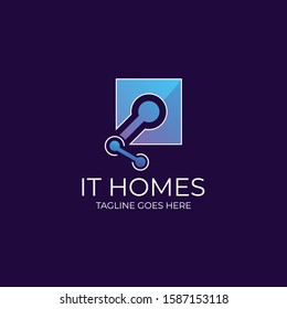 lT Home Illustration Vector Template.Suitable for Creative Industry, Multimedia, entertainment, Educations, Shop, and any related business