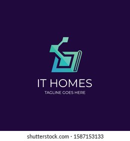 lT Home Illustration Vector Template.Suitable for Creative Industry, Multimedia, entertainment, Educations, Shop, and any related business