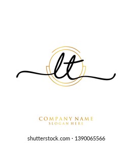 LT Initial handwriting logo template