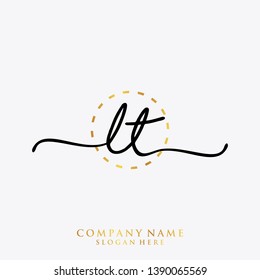 LT Initial handwriting logo template