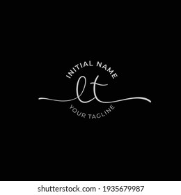 lt Initial Handschrift Signatur Logo Vektor. Handschrift für Designs