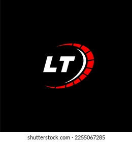LT initial monogram for automotive logo with speed image design vector