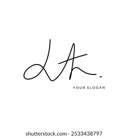 Lt Initial signature logo vector design
