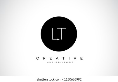 LT L T Logo Design with Black and White Creative Icon Text Letter Vector.