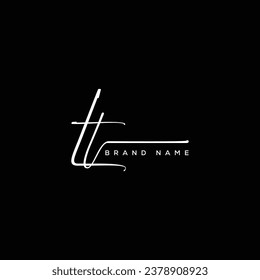 LT letter beauty handwriting vector logo. 