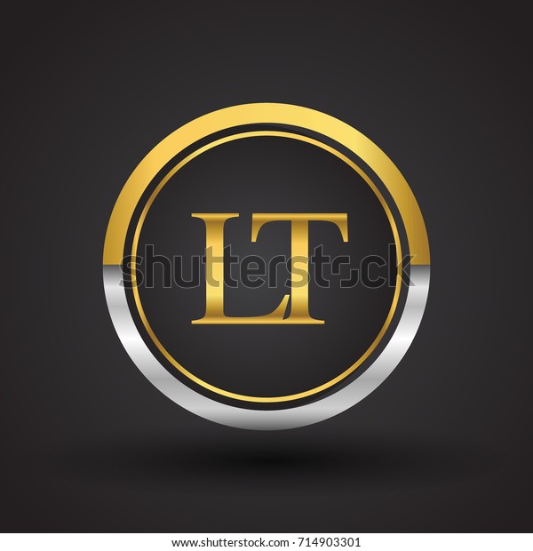 Lt Letter Logo Circle Gold Silver Stock Vector (Royalty Free) 714903301 ...