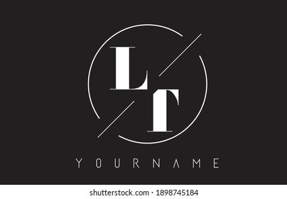 Lt Letter Logo Cutted Intersected Design Stock Vector Royalty Free